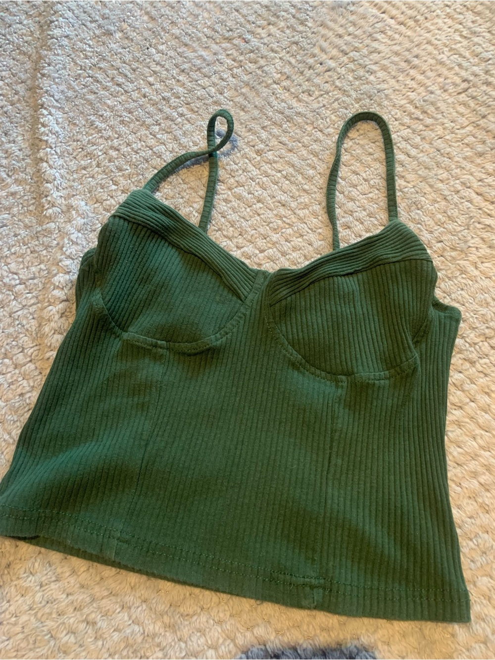 SHEIN Emerald Ribbed Bustier Tank